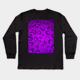 Cool Grainy Purple water drops Kids Long Sleeve T-Shirt